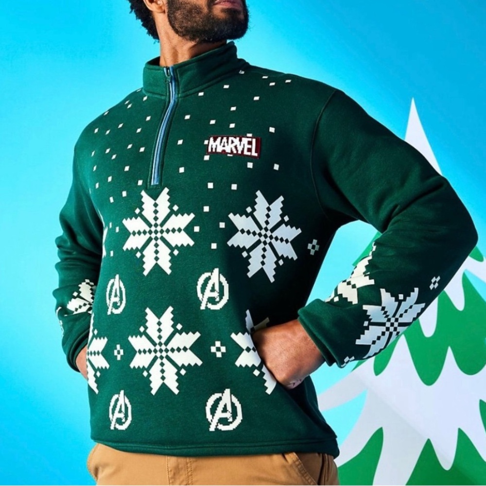 Marvel Holiday Collection Half Zip Pullover